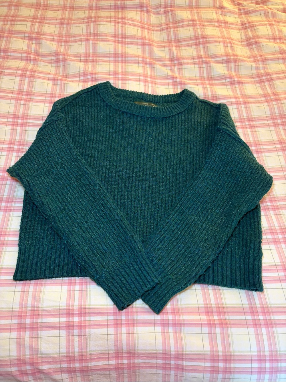 American Eagle Green Cropped Sweater